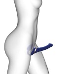 Vibrating Multi Orgasm Bendable Strapless Strap-On in Midnight Blue