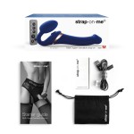 Vibrating Multi Orgasm Bendable Strapless Strap-On in Midnight Blue