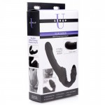 Slim Rider Ribbed Vibrating Silicone Strapless Strap On
