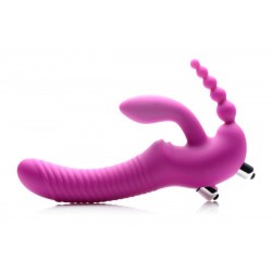 Regal Rider Vibrating Silicone Strapless Strap On Triple G Dildo