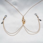 Catwoman Non-Piercing Nipple Necklace with Hematite Pearl in Silver or Gold 