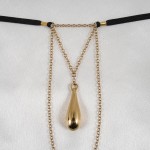 Teardrop Pleasure Pendant Gold G-String 
