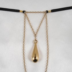 Teardrop Pleasure Pendant Gold G-String 