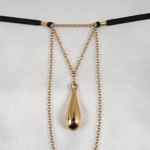 Teardrop Pleasure Pendant Gold G-String 