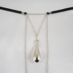 Silver Teardrop Pleasure Pendant G-String 