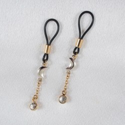 Crescent Moon Non-Piercing Nipple Jewelry in Gold or Silver 