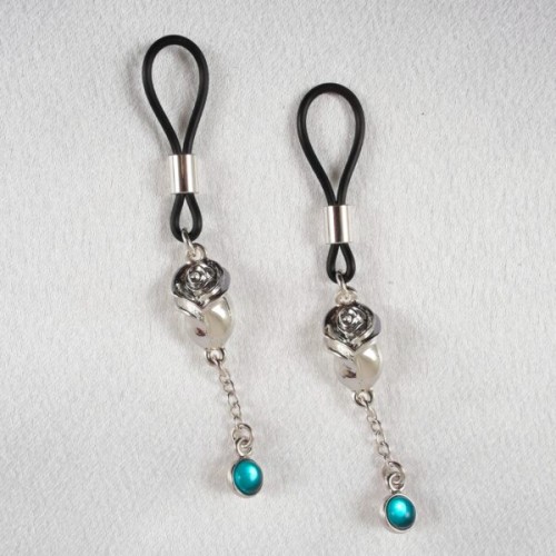 Love Roses Non-Piercing Nipple Jewelry in Silver