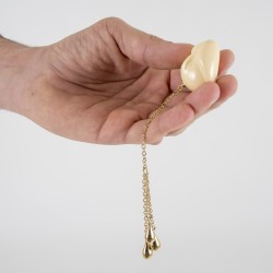 Men's Penis Head Penetrating Anal Jewelry with Gold Pendants