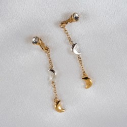 Silver and Gold Moons Non-Piercing Labia Jewelry Clips