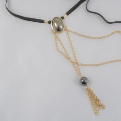 Secret For Him Gold G-String With Hematite Stones