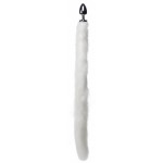 Extra Long Arctic White Mink Tail Metal Anal Plug