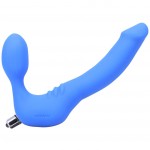 Tantus Strapless Slim Vibrating Strap-On Dildo in Azure Blue