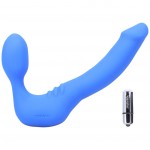Tantus Strapless Slim Vibrating Strap-On Dildo in Azure Blue