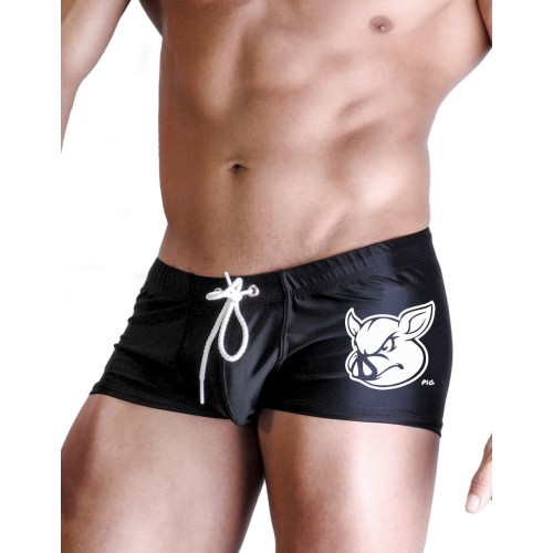 WildmanT Pig Square Cut Swim Black