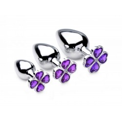 Violet Flower Gem Anal Plug Set 