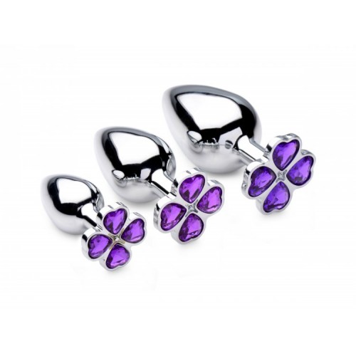 Violet Flower Gem Anal Plug Set 