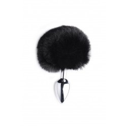 Fluffy Black Bunny Tail Anal Plug