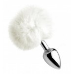 Fluffy White Bunny Tail Anal Plug