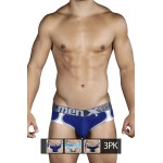 Xtremen 91014-3 3PK Briefs Color Blue-Gray-Blue