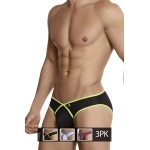 Xtremen 91040-3 3PK Briefs Color Black-White-Gray
