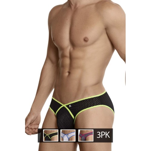 Xtremen 91040-3 3PK Briefs Color Black-White-Gray