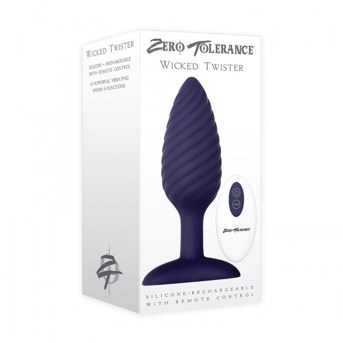 Zero Tolerance Wicked Twister Textured Vibrating Silicone Anal Plug 