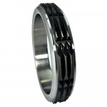 Black Raised Stud Stainless Steel Cock Ring