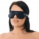 Premium Cushioned  Black Leather Blindfold