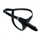 9100 Black Silicone Strap-On Harness Belt with Realistic Dildo