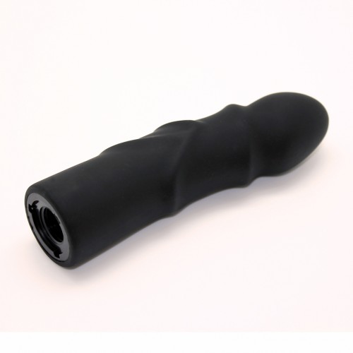 9137 Black Silicone Ribbed Screw-On Dildo 